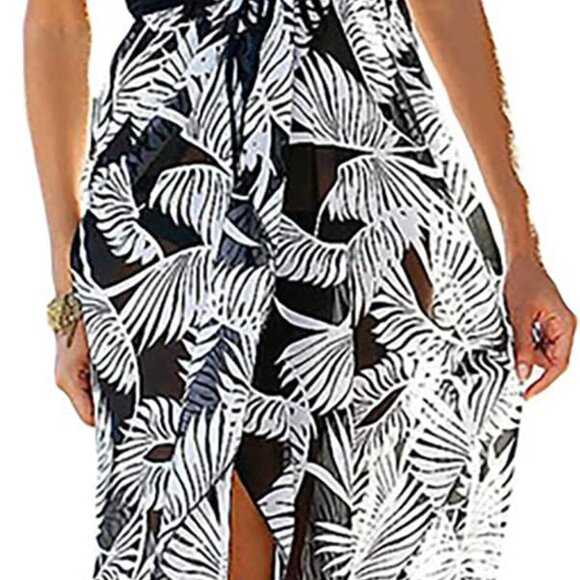 Women's Summer Maxi Sundress Strapless Cover Up Beach Party Dress - Picture 1 of 8